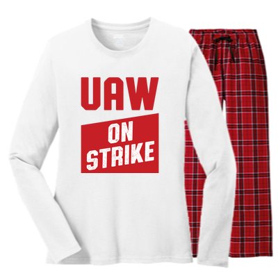 UAW On Strike (RED) Women's Long Sleeve Flannel Pajama Set 