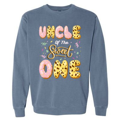 Uncle Of Sweet One Ice Cream 1st First Birthday Family Great Gift Garment-Dyed Sweatshirt