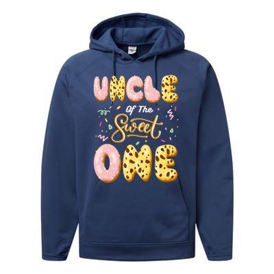 Uncle Of Sweet One Ice Cream 1st First Birthday Family Great Gift Performance Fleece Hoodie