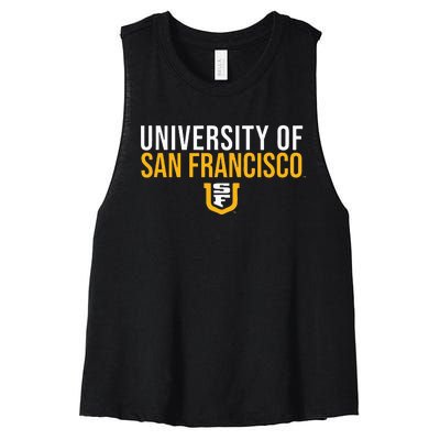 U.N.I.V.E.R.S.I.T.Y Of San Francisco Usf Dons Stacked Women's Racerback Cropped Tank