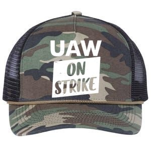 UAW On Strike United Auto Workers Strike Retro Rope Trucker Hat Cap