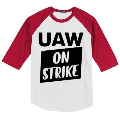 UAW On Strike United Auto Workers Strike Kids Colorblock Raglan Jersey