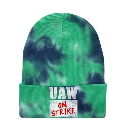 UAW On Strike Red United Auto Union Workers UAW Striking Tie Dye 12in Knit Beanie