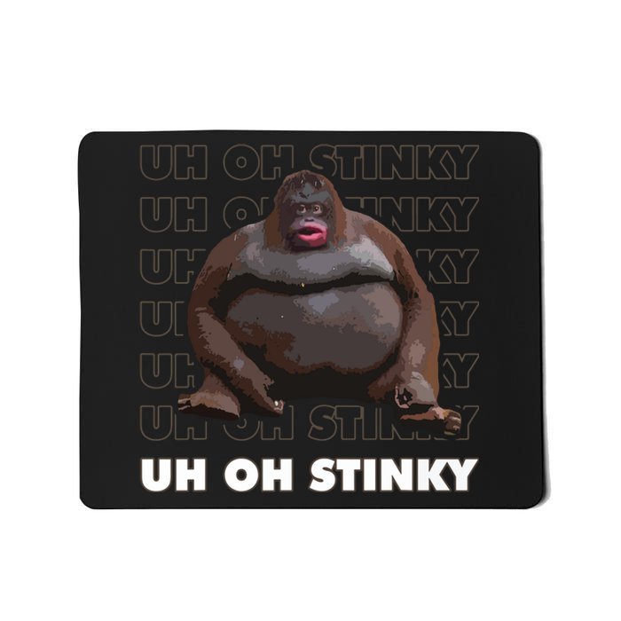 Uh Oh Stinky Poop Meme Funny Monkey Mousepad