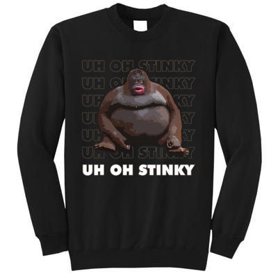 Uh Oh Stinky Poop Meme Funny Monkey Tall Sweatshirt