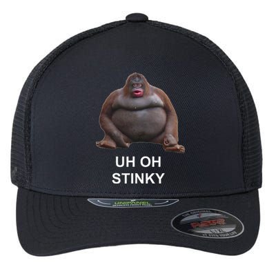 Uh Oh Stinky Poop Le Monke Meme Flexfit Unipanel Trucker Cap