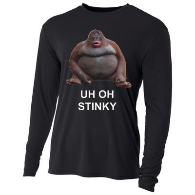 Uh Oh Stinky Poop Le Monke Meme Cooling Performance Long Sleeve Crew