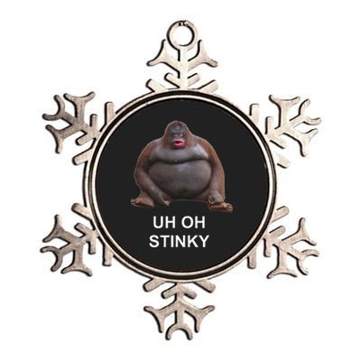 Uh Oh Stinky Poop Le Monke Meme Metallic Star Ornament