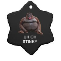 Uh Oh Stinky Poop Le Monke Meme Ceramic Star Ornament