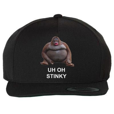 Uh Oh Stinky Poop Le Monke Meme Wool Snapback Cap