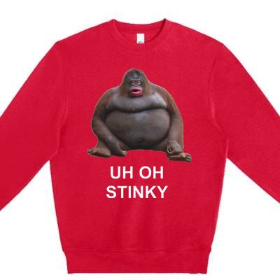 Uh Oh Stinky Poop Le Monke Meme Premium Crewneck Sweatshirt