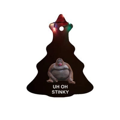 Uh Oh Stinky Poop Le Monke Meme Ceramic Tree Ornament