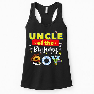 Uncle Of The Birthday Boy Toy Familly Matching Story Womens Tank Top