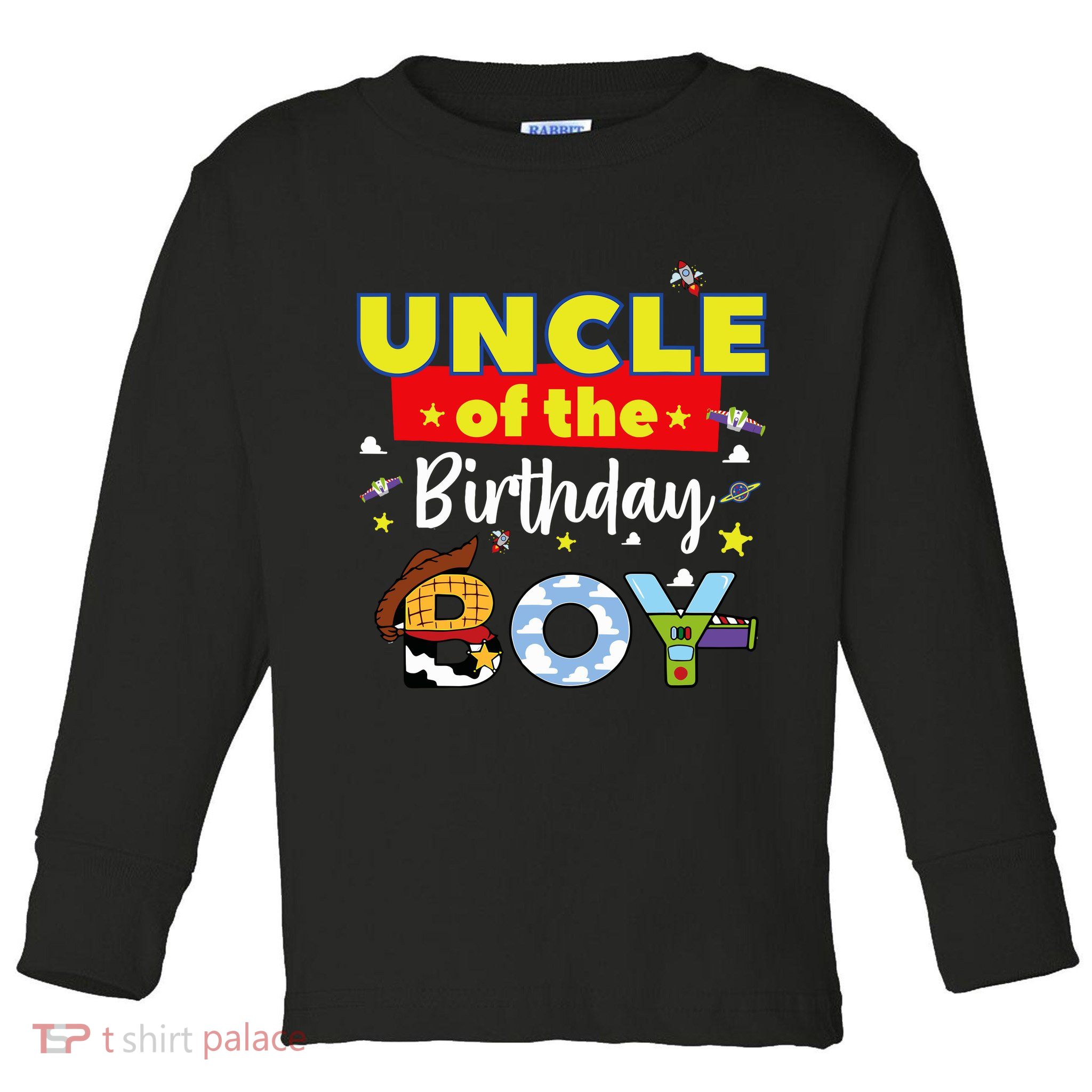 Uncle Of The Birthday Boy Toy Familly Matching Story Toddler Long Sleeve Shirt