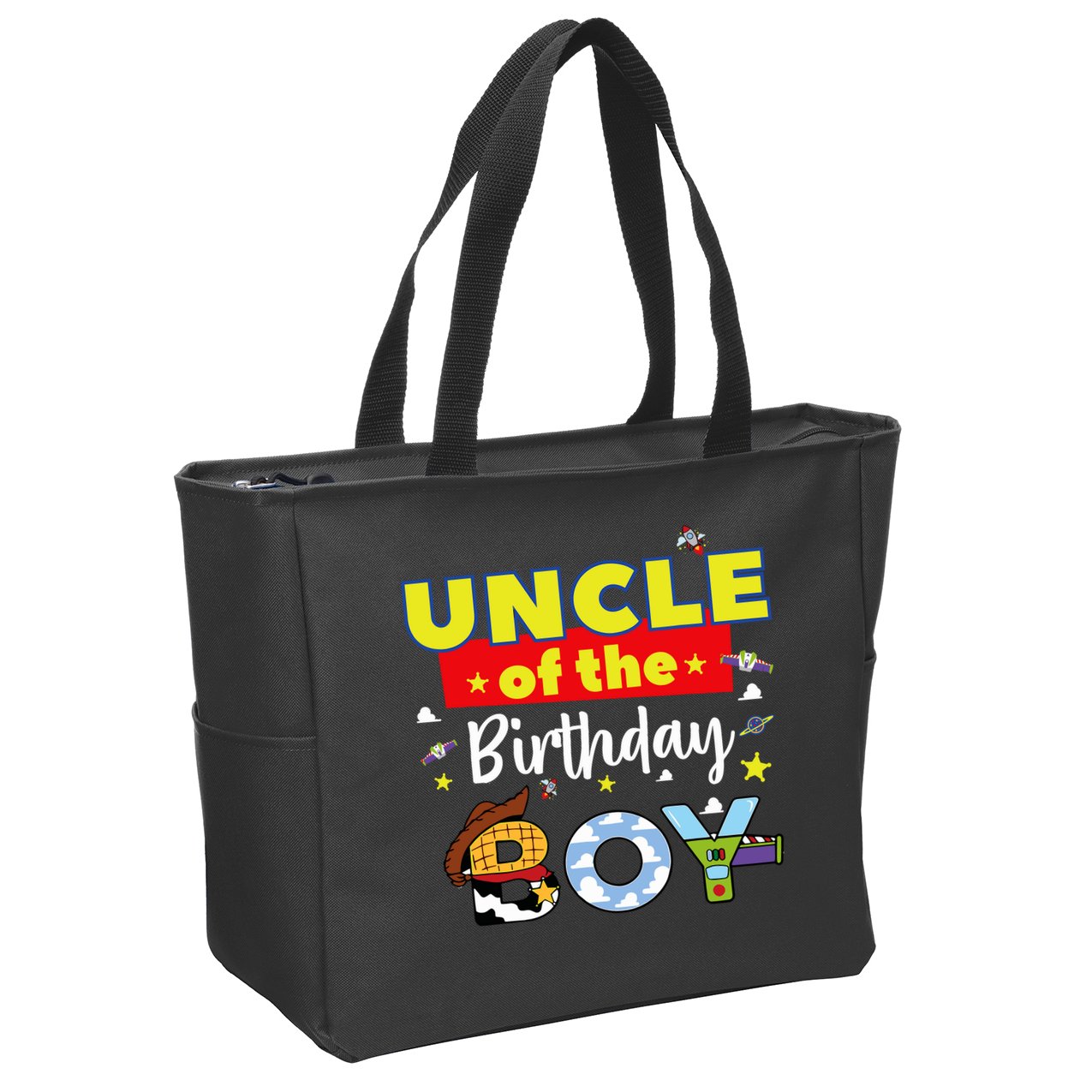 Uncle Of The Birthday Boy Toy Familly Matching Story Zip Tote Bag