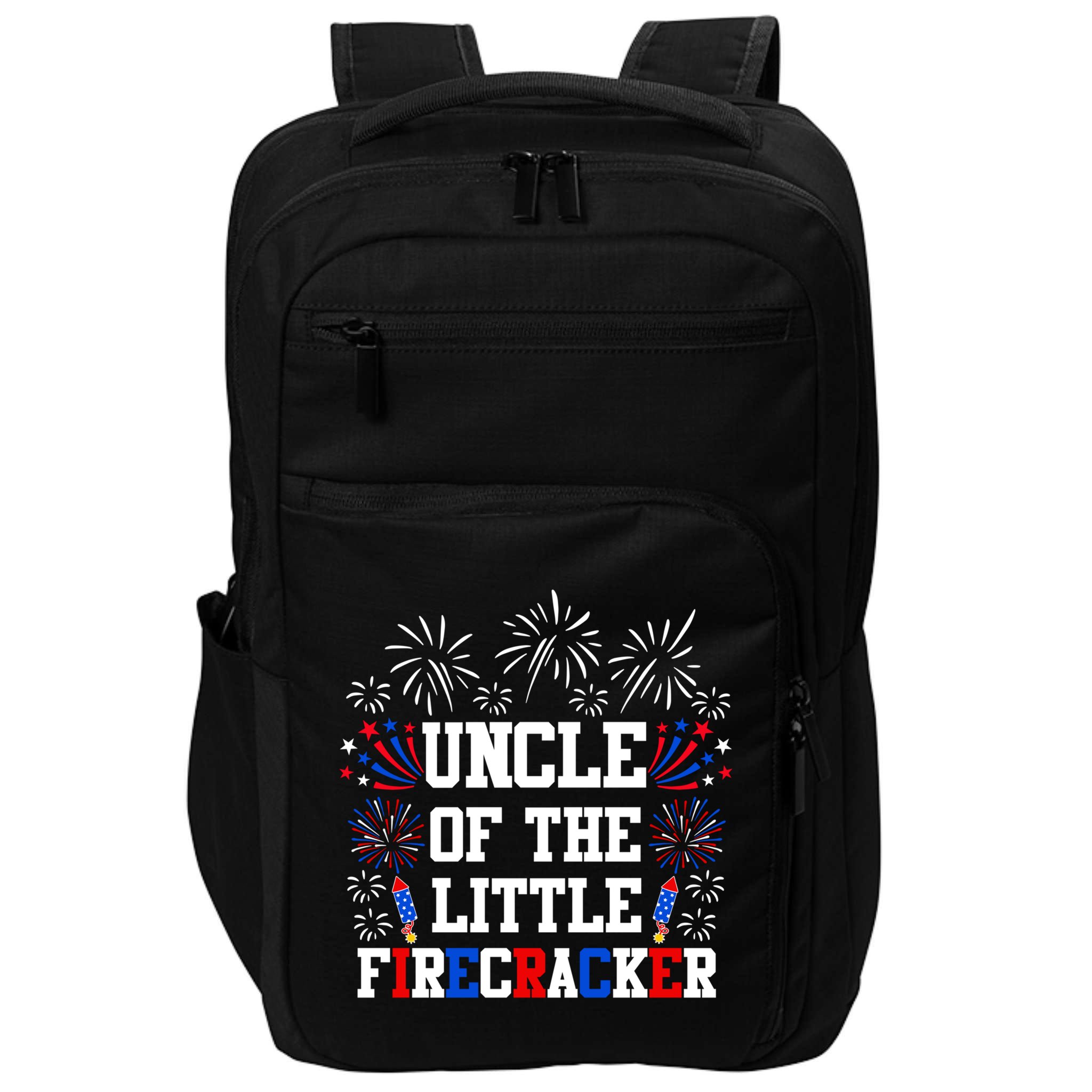 Uncle Of The Little Firecracker Funny Gift 4th Of July Birthday Gift Impact Tech Backpack