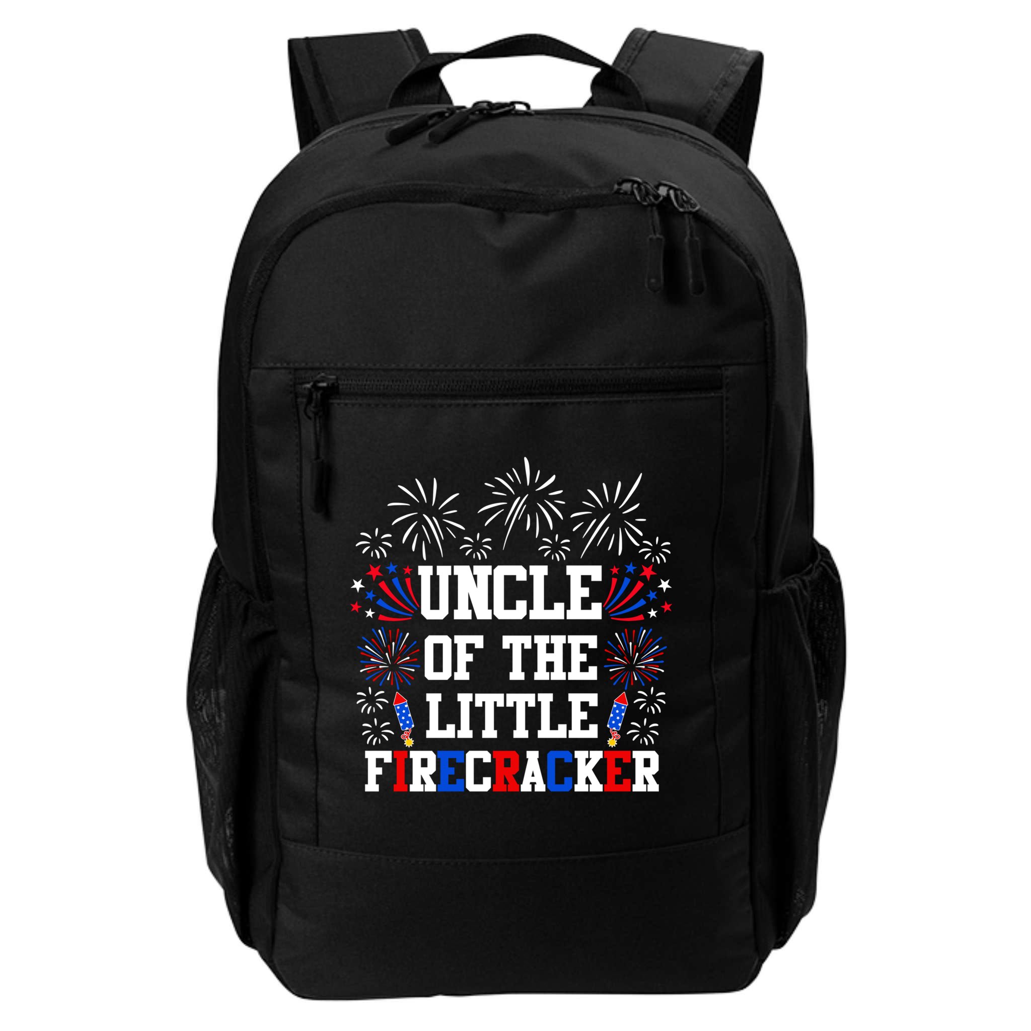 Uncle Of The Little Firecracker Funny Gift 4th Of July Birthday Gift Backpack