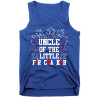 Uncle Of The Little Firecracker Funny Gift 4th Of July Birthday Gift Tank Top