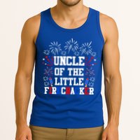 Uncle Of The Little Firecracker Funny Gift 4th Of July Birthday Gift Tank Top