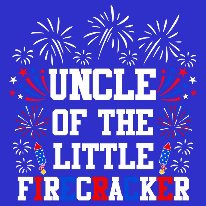 Uncle Of The Little Firecracker Funny Gift 4th Of July Birthday Gift Womens T-Shirt