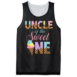 Uncle Of The Sweet One Ice Cream 1st First Birthday Family Mesh Reversible Basketball Jersey Tank