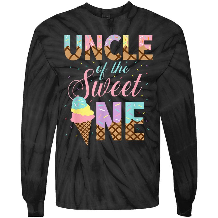 Uncle Of The Sweet One Ice Cream 1st First Birthday Family Tie-Dye Long Sleeve Shirt