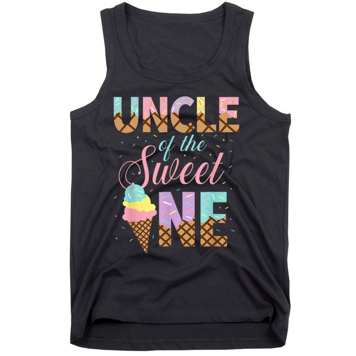 Uncle Of The Sweet One Ice Cream 1st First Birthday Family Tank Top