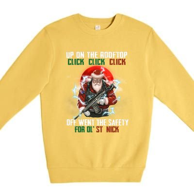 Up On The Rooftop Click Off Went The Safety Santa Anti Biden Premium Crewneck Sweatshirt