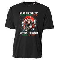 Up On The Rooftop Click Off Went The Safety Santa Anti Biden Cooling Performance Crew T-Shirt