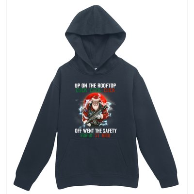 Up On The Rooftop Click Off Went The Safety Santa Anti Biden Urban Pullover Hoodie