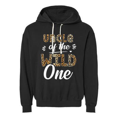 Uncle Of The Wild One Zoo Themed 1st Birthday Party Garment-Dyed Fleece Hoodie