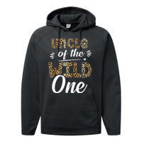 Uncle Of The Wild One Zoo Themed 1st Birthday Party Performance Fleece Hoodie