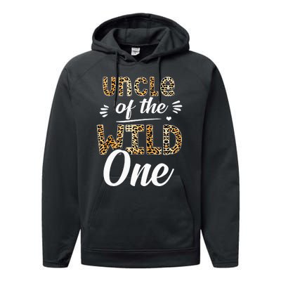 Uncle Of The Wild One Zoo Themed 1st Birthday Party Performance Fleece Hoodie