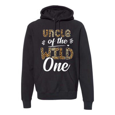 Uncle Of The Wild One Zoo Themed 1st Birthday Party Premium Hoodie