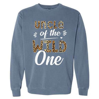 Uncle Of The Wild One Zoo Themed 1st Birthday Party Garment-Dyed Sweatshirt