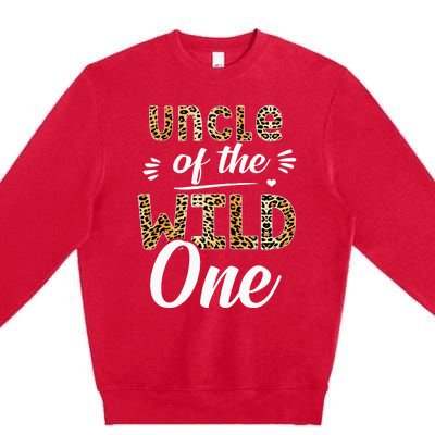 Uncle Of The Wild One Zoo Themed 1st Birthday Party Premium Crewneck Sweatshirt