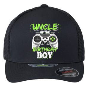 Uncle Of The Birthday Boy Matching Video Game Birthday Gift Flexfit Unipanel Trucker Cap