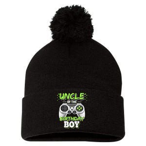 Uncle Of The Birthday Boy Matching Video Game Birthday Gift Pom Pom 12in Knit Beanie