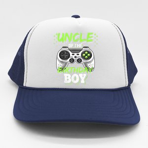 Uncle Of The Birthday Boy Matching Video Game Birthday Gift Trucker Hat