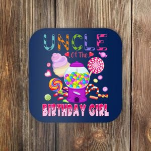 Uncle Of The Birthday Gifts Candy Land Candy Birthday Coaster