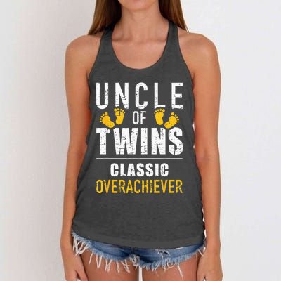 Uncle of twins classic overachiever Women's Knotted Racerback Tank