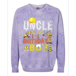 Uncle Of The Birthday Construction Worker Boy Crew Party Colorblast Crewneck Sweatshirt