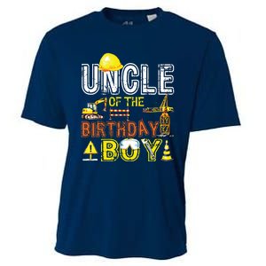 Uncle Of The Birthday Construction Worker Boy Crew Party Cooling Performance Crew T-Shirt