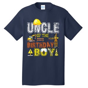 Uncle Of The Birthday Construction Worker Boy Crew Party Tall T-Shirt