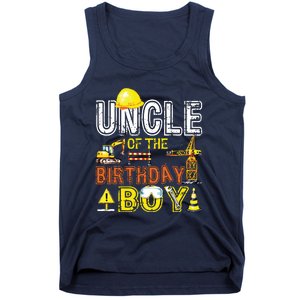 Uncle Of The Birthday Construction Worker Boy Crew Party Tank Top