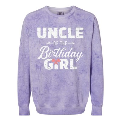 Uncle of the birthday daughter matching family Colorblast Crewneck Sweatshirt