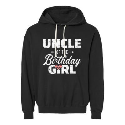 Uncle of the birthday daughter matching family Garment-Dyed Fleece Hoodie