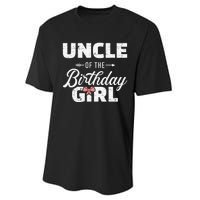 Uncle of the birthday daughter matching family Performance Sprint T-Shirt