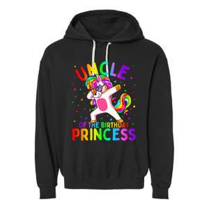 Uncle of the Birthday Princess Dabbing Unicorn Garment-Dyed Fleece Hoodie