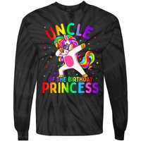 Uncle of the Birthday Princess Dabbing Unicorn Tie-Dye Long Sleeve Shirt